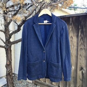 Faherty Brand Shawl Collar Knit Cardigan Navy Blue Cotton Sweater Men’s XS